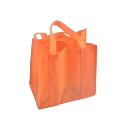Purchasing bag made of natural non-woven eco orange 31x34,5x17,5 cm