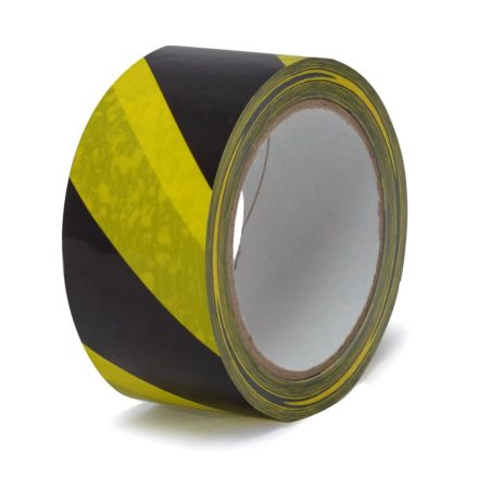 Yellow-black warning tape PVC 50 mm x 33 m self-adhesive