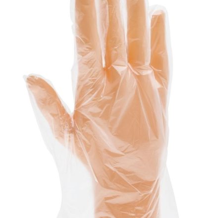 Foil gloves HDPE single protective transparent L 100 pcs