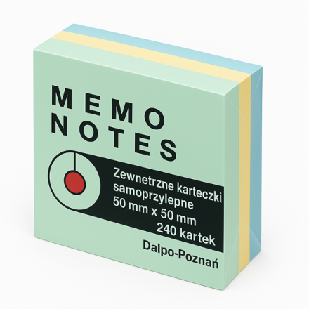 Memo Notes Adhesive Cards 50x50mm mix pasteli 240 pcs
