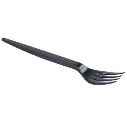 Fork disposable plastic black 168 mm 100 catering equipment