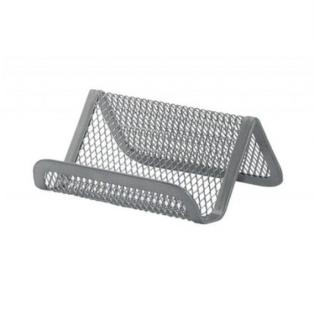 Q-Connect business card stand made of metal silver mesh 95x75x45 mm