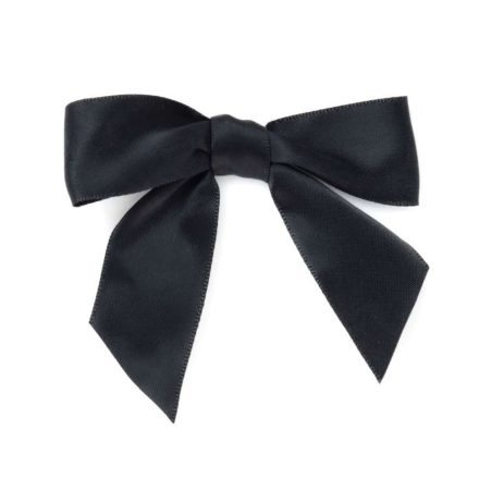 Satin bow for decoration 25mm black 10 pcs