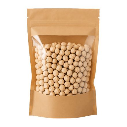 Doypack paper PE 250 ml brown Standing bag with large window 100 pc
