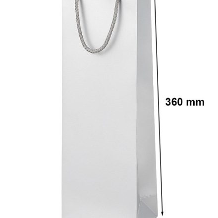 Gift bag laminated for wine with handle 125x85x360 mm silver