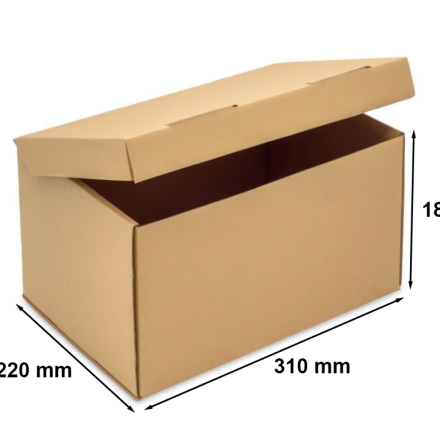 Cardboard A4 310x220x180 mm, brown fashion box