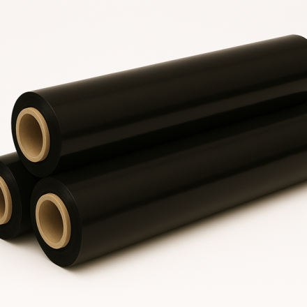 Stretch foil black roll for packaging 50 cm 2,75 kg Gross 23 um