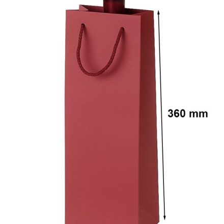 Paper wine gift bag 125x85x360 red with handle