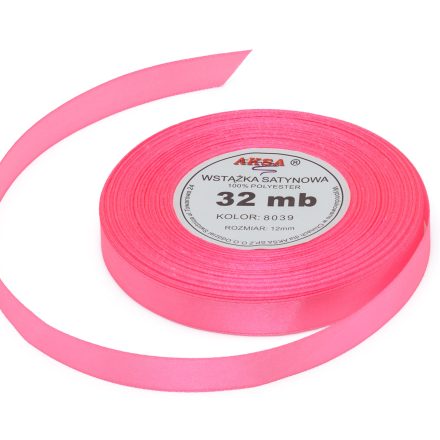 Pink satin ribbon 12 mm 32 m for gifts and decorations WS8039