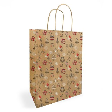 Christmas paper kraft gift bag ORIANE Ho Ho 180x80x220 mm