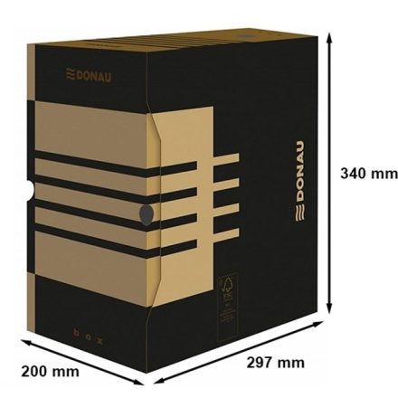Archive box DONAU cardboard A4 brown 200x340x297 mm