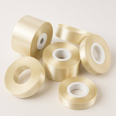 Gold satin ribbon 25 mm 32 m ornament tape for gifts WS8127