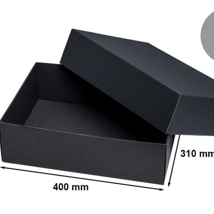 Cardboard boxes black with cap 400x310x120 mm, 10 pcs