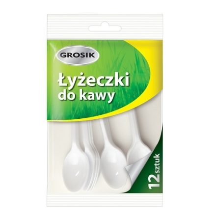 One-off white plastic spoons for coffee Penny 12 pcs