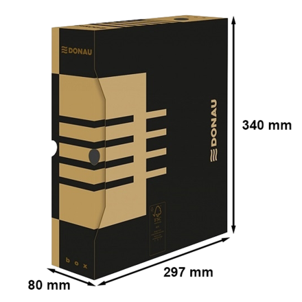 Cardboard archive box for A4 documents 80x340x297 brown