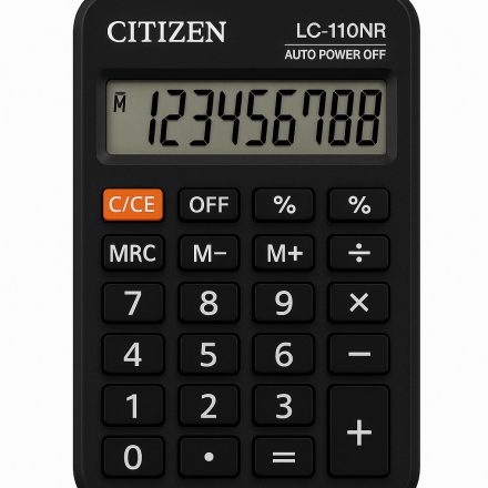 Citizen pocket calculator LC110NR, 8 digital, black, solar