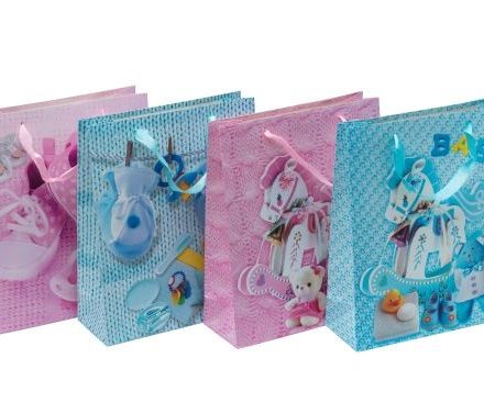 Lux paper gift bag 26x10x32 cm 210g A4 BABY A- 12 pcs