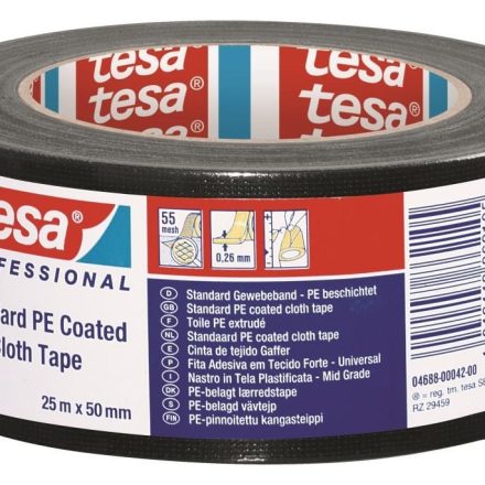 Gaffer repair tape TESA strong fabric black 50mm x 25m