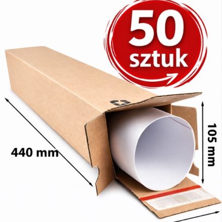 Tube box 105x105x440mm Postcard for Posters 50 pcs