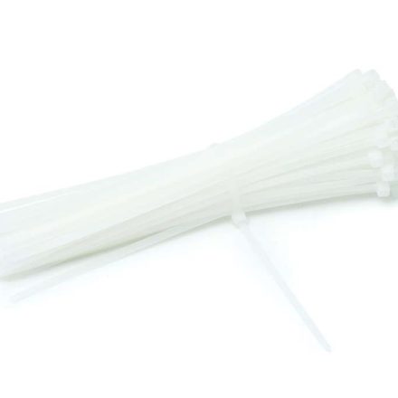 Cable bands self-locking white triticles 200 x 3,6 mm 100 pc