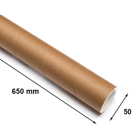 Cardboard tube for A1 posters 50 mm x 650 mm gr. 2 mm without plugs