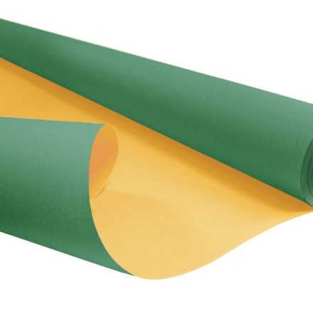 Ornamented gift paper KRAFT DUO green-yellow 69cm/25m