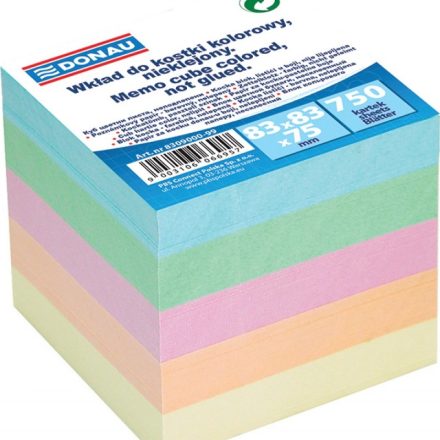 Unglued cards Donau 83x83x75 mm, mix of colors, 100 pcs