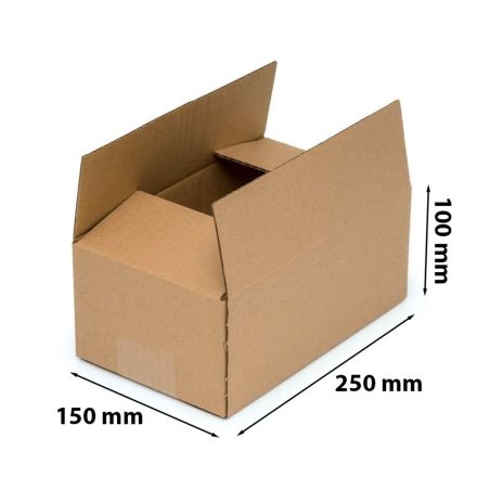 Carton flap cardboard box 250x150x100 mm Brown wave B