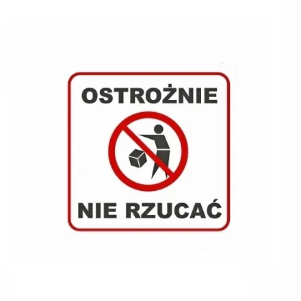 Stickers Do not throw warning labels carefully 100x100 mm 100 pc