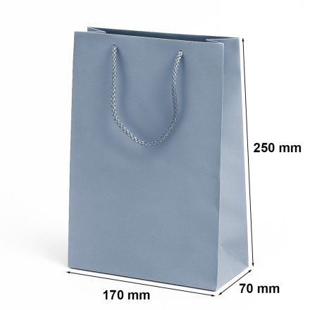 Silver laminated paper bag with handle 170x70x250 mm Prestige