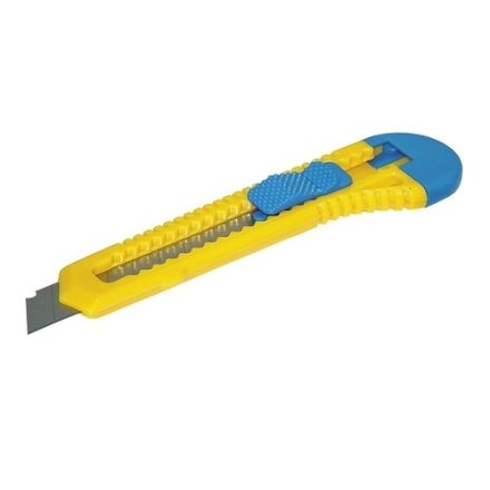 Donau knife yellow-blue plastic 18 mm with a lock and broken blade