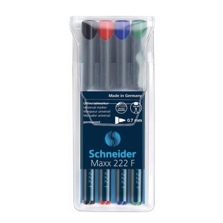 Foliotypes SCHNEIDER MAXX 222 F, film pens 0,7 mm, 4 mix colors