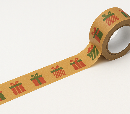 Paper Christmas tape in gifts 48mm/54m kraft for parcels