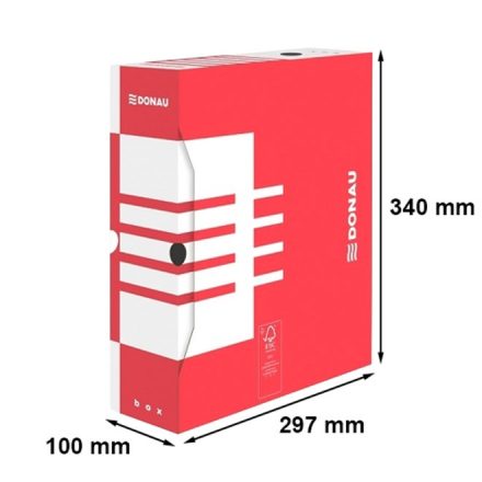 Cardboard archive box for Red A4 binder 100x340x297