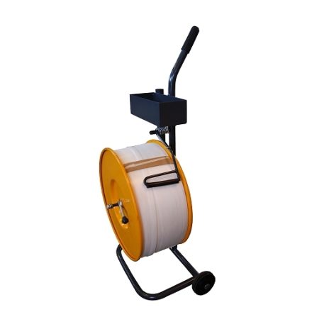 Dispenser trolley for tensioning tape PP 200 mm with brake