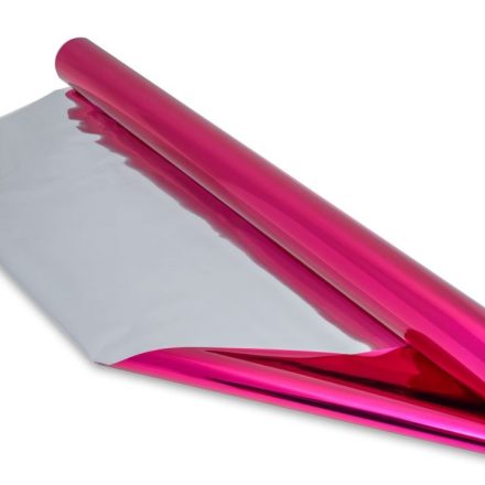 Pink metallized foil sheets for gifts 70x100 cm, 50 pcs