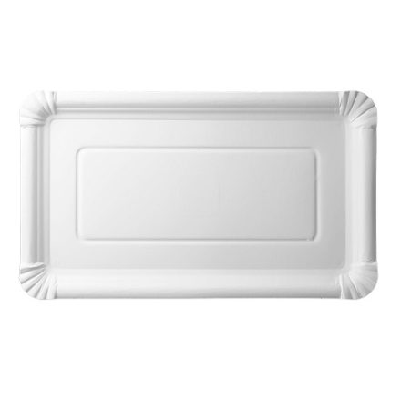White disposable paper gastronomy tray 19x33 cm 125 pcs
