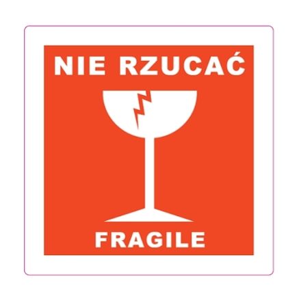 Warning stickers on packages NIE DECLARE FRAGILE 100x100mm 100pc