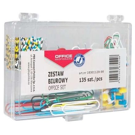 Office Products Deskset 5W1 pins and clips 135 pcs