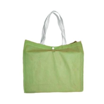 Bag for shopping with organic non-woven light green 36,5x33x12 cm