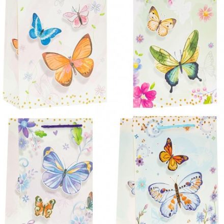 Lux A4 gift bag butterflies TK-22005 26x10x32 cm 12 pcs