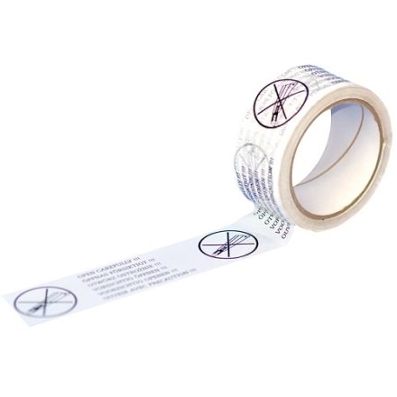 Warning package with print OPEN CAREFUL 48mm/66m