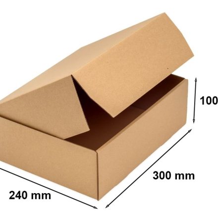 Cardboard box brown, fashion box 300x240x100 mm F426