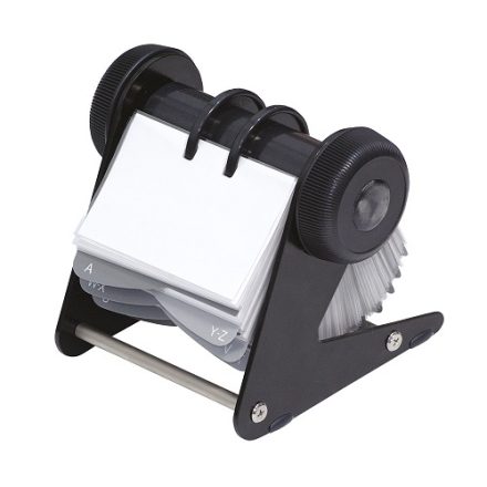 Rotary Visitor Donau black office organizer on 400 business cards