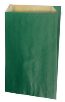 Paper bag fold green Kraft 120x200+45mm, 60 g/m2