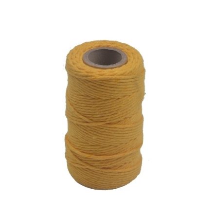 Yellow cotton cord 2 mm 70 m 100 g for handicrafts and macromasks