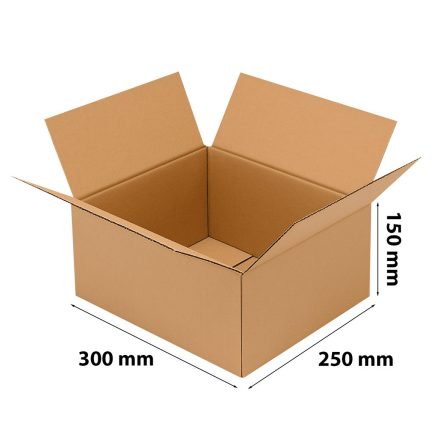 Postcard box flap box 300x250x150 mm Brown Business S