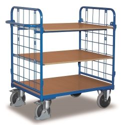 Bunk storage transport trolley 3 shelves with mesh SW-500.235