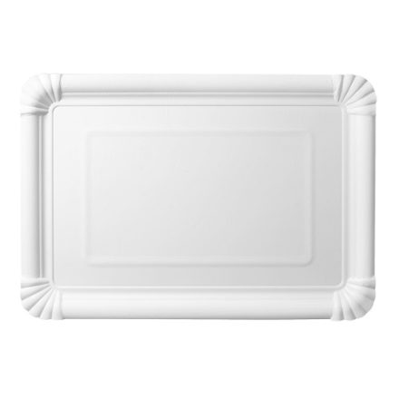White disposable paper trays 18x26 cm 250 pcs