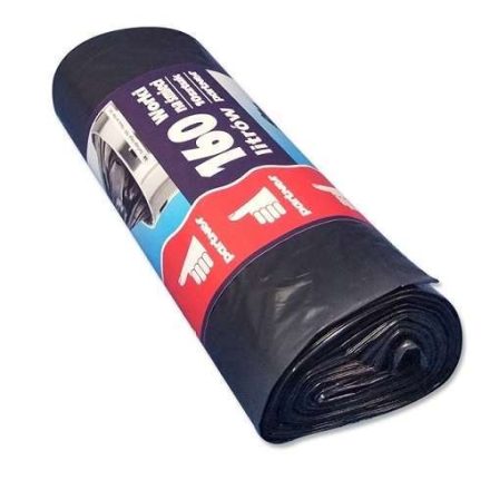 Garbage bags LDPE 160 l A10 black 40 um, 10 pcs